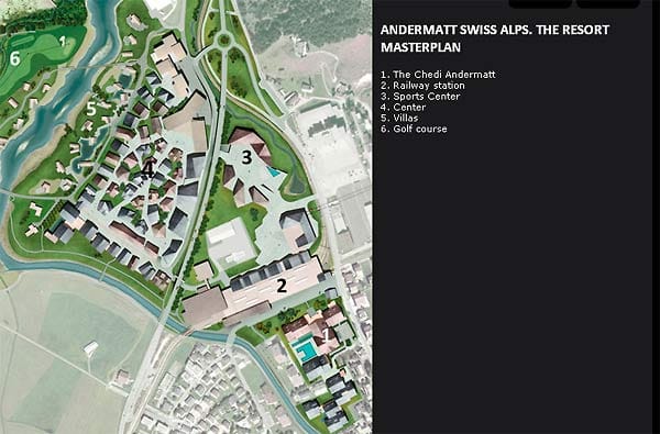 Übersichtsplan des neuen Großprojekts in Andermatt. (Grafik: Andermatt Swissalps)
