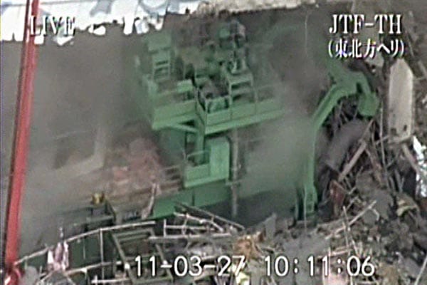 Der zerstörte Reaktor 4 des AKW Fukushima I in Okumamachi.
