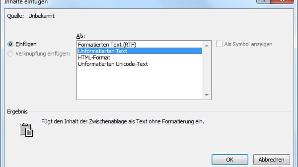 Word- Text ohne Formatierungen kopieren