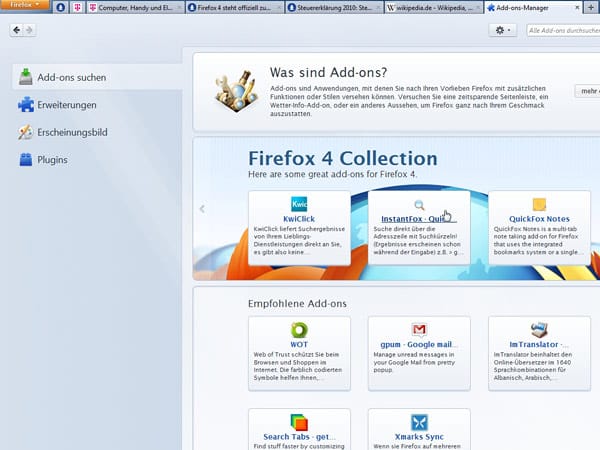 Firefox: Neue Funktionen