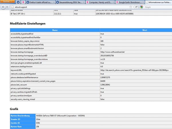 Firefox: Neue Funktionen (Screenshot: t-online.de)