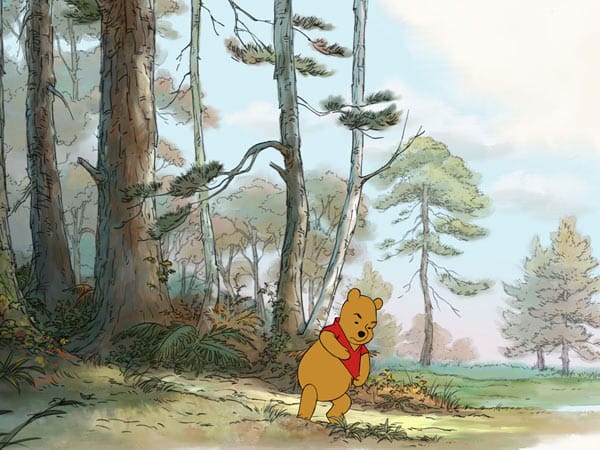 Wieder einmal hat Winnie Puuh, der gutmütige Bär aus dem Hundertmorgenwald, großen Hunger, schließlich hat sein runder Bauch schon eine ganze Nacht lang nichts bekommen.