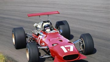 Ferraris 312 F1 aus dem Jahre 1968: Der Belgier Jacky Ickx war der erste Fahrer, der einen WM-Lauf mit einem Heckflügel gewinnen konnte.