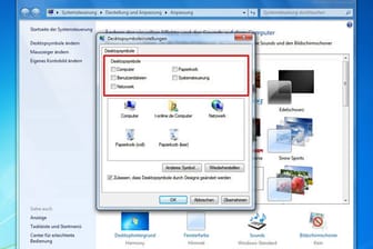 Standardsymbole (Computer, Netzwerk) anzeigen und löschen (Screenshot: t-online)