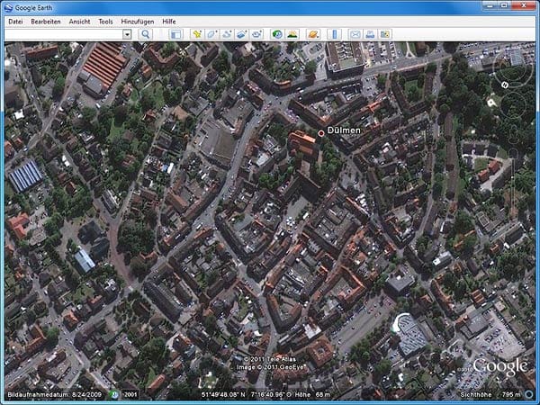 Google Earth: Dülmen (Screenshot: t-online.de)