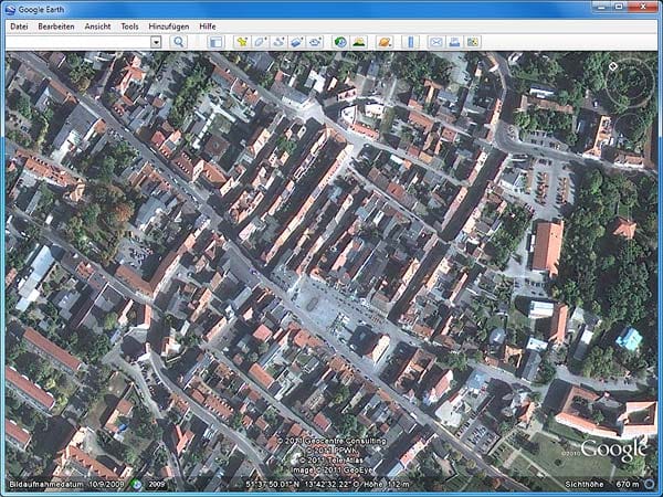 Google Earth: Finsterwalde (Screenshot: t-online.de)