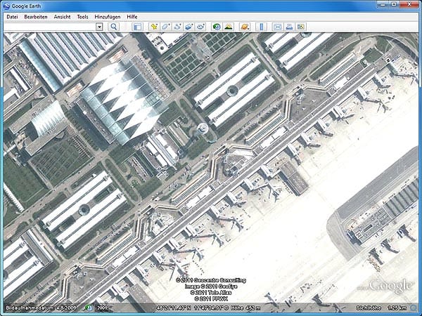 Google Earth: Franz-Josef-Strauss-Flughafen(Screenshot: t-online.de)