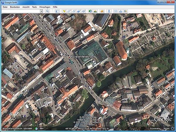 Google Earth: Fuerstenfeldbruck(Screenshot: t-online.de)