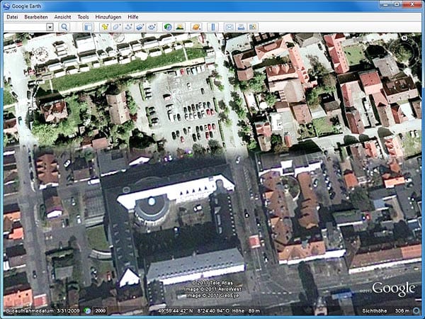 Google Earth: Rüsselsheim (Screenshot: t-online.de)