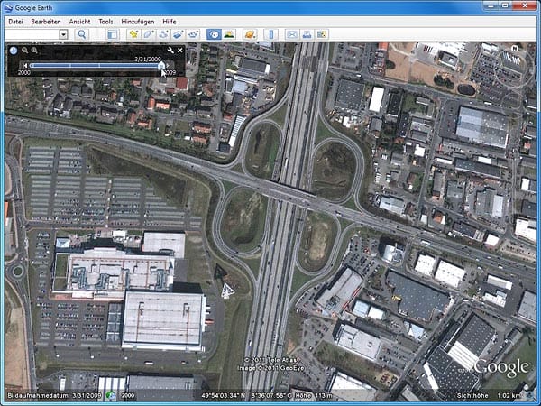 Google Earth: Weiterstadt (Screenshot: t-online.de)