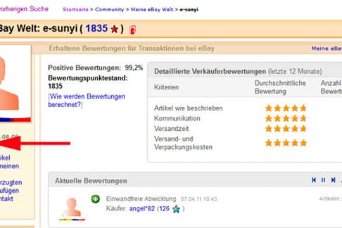 Nur sehr verborgen entdeckt man den Hinweis auf den tatsächlichen Standort. (Screenshot: t-online.de)