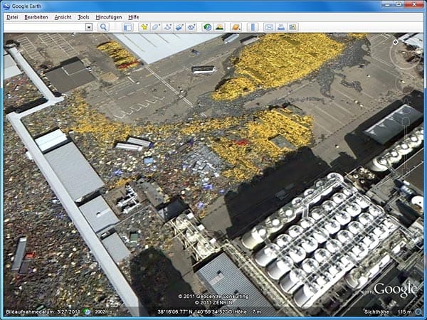 Japan: Fukushima und Tsunami-Region (Screenshot: t-online.de)