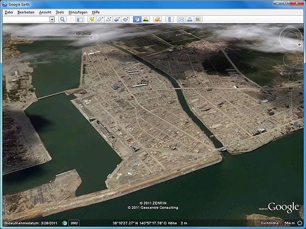 Japan: Fukushima und Tsunami-Region (Screenshot: t-online.de)