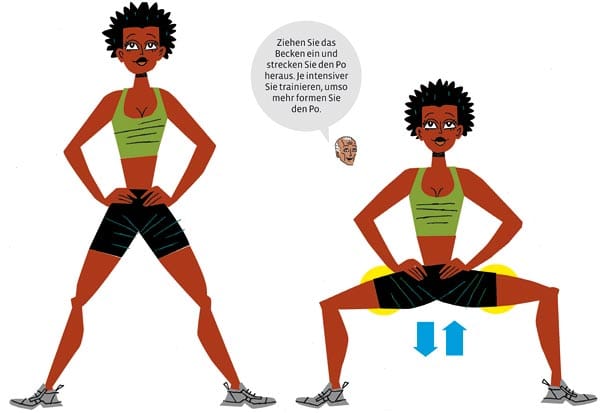 Fitness-Übung für einen knackigen Po. (Quelle: Riva-Verlag)