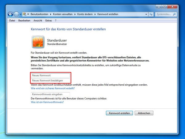 Neues Benutzerkonto unter Windows 7 anlegen (Bild: t-online.de)