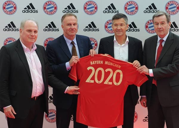 Langfristiger Partner: Der FC Bayern und Ausrüster adidas verlängern den Vertrag bis ins Jahr 2020.