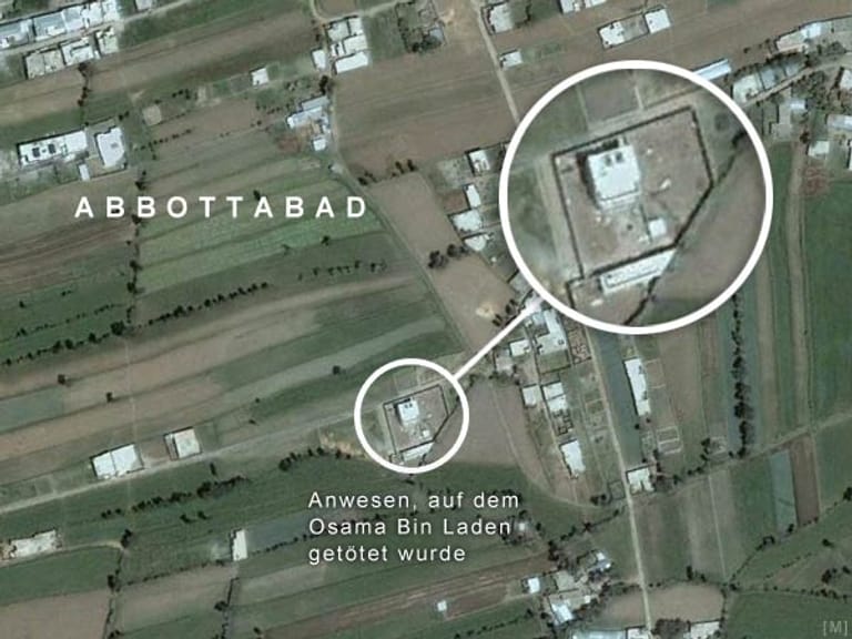 Der Terrorfürst hält sich auf einem ein Hektar großen Grundstück hinter hohen Mauern verschanzt.
