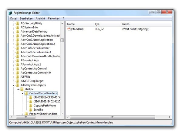 Kontextmenü unter Windows 7 erweitern (Screenshot t-online.de)