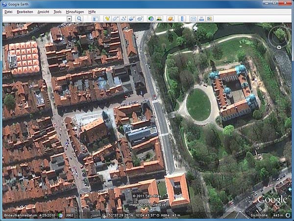 Celle in Google Earth (Screenshot: t-online.de)