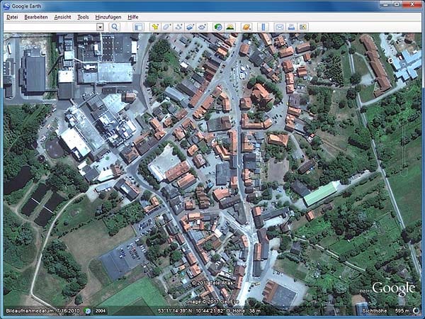 Dahlenburg in Google Earth (Screenshot: t-online.de)