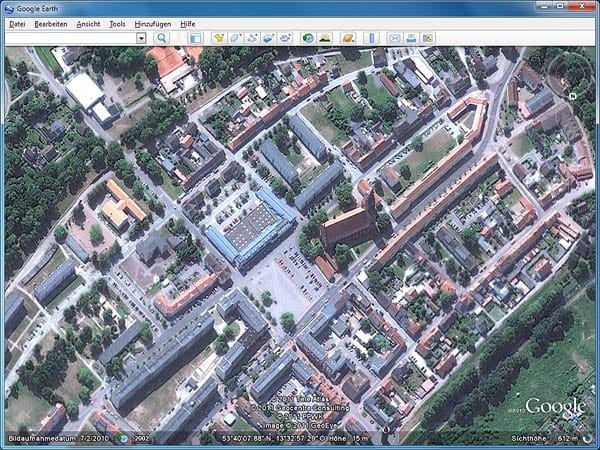 Friedland in Google Earth (Screenshot: t-online.de)