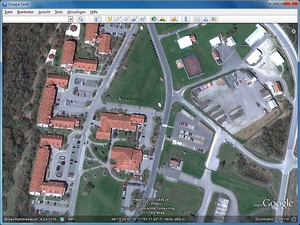 Truppenübungsplatz Hohenfels in Google Earth (Bild: t-online.de)