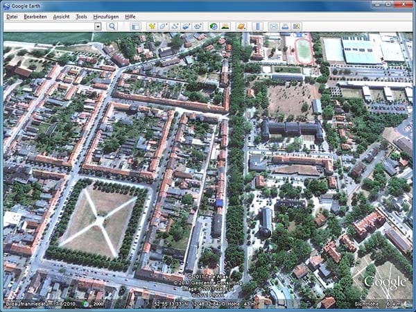 Neuruppin in Google Earth (Screenshot: t-online.de)