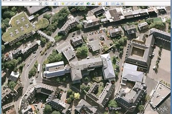 Siegen in Google Earth (Screenshot: t-online.de)