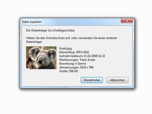 Schreibschutz für USB-Laufwerke (Screenshot: t-online.de)