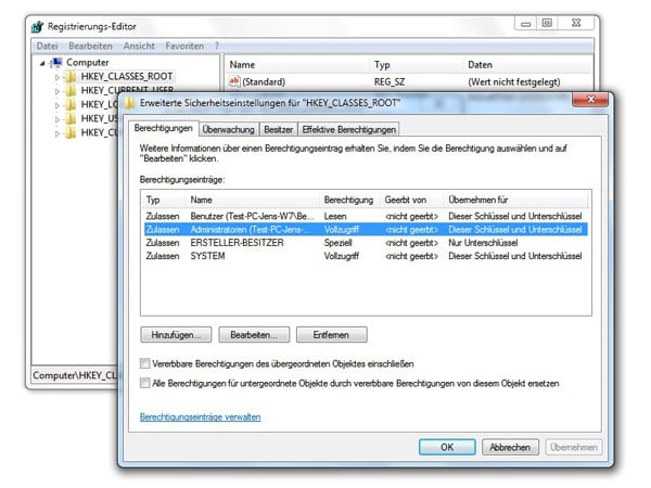 Alle Rechte unter Windows 7 freischalten (Screenshot: t-online.de)