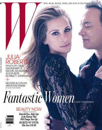 Dieser Blick ist fordernd und aufregend zugleich: Hollywood-Star Julia Roberts und Tom Hanks ließen sich für das "W Magazine" ablichten.