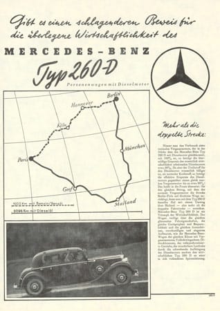 Anzeige von Mercedes für den 260 D.