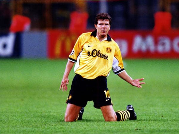 Gute Zeiten: Ende der neunziger Jahre wirbelt Andreas Möller mit Borussia Dortmund die Champions League auf und brilliert als Taktgeber im offensiven Mittelfeld.