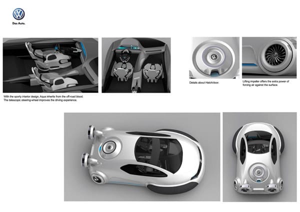 Der Einstieg in das VW-Hovercraft erfolgt durch eine Luke am Heck. (Grafik: Yuhan Zhang / Car Design Awards China 2011)