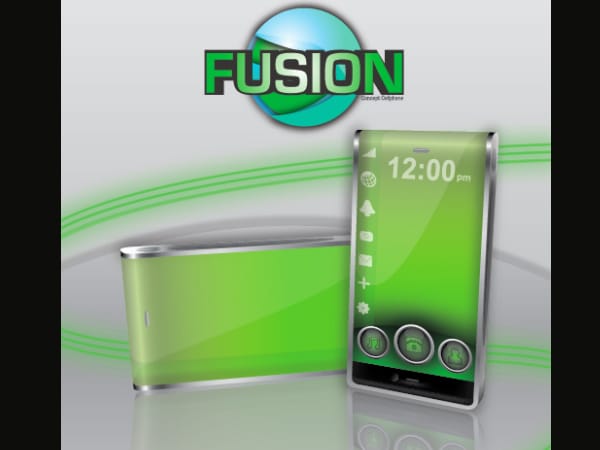 Das "LG Fusion" verfügt über einen mobilen Scanner, der Visitenkarten, Kreditkarten und Texte einließt. Das Display des Smartphones windet sich um die Oberseite des Gehäuses, um mehr Platz für Akkuanzeige, gewählte Rufnummern und weitere Informationen zu schaffen.