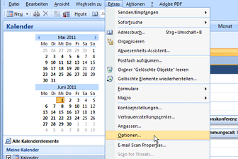 Kalenderwoche in Outlook anzeigen (Screenshot: t-online.de)