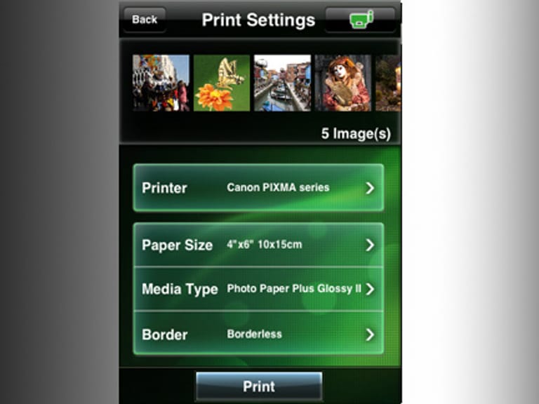 Canon bietet für seine Drucker eine iPhone- und Android-App an, mit der von den Smartphones aus gedruckt werden kann.