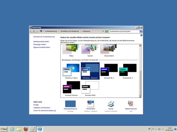 Aero-Oberfläche von Windows 7 deaktivieren (Screenshot: t-online.de)