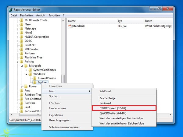 Aero Shake in Windows 7 ausschalten (Screenshot: t-online.de)