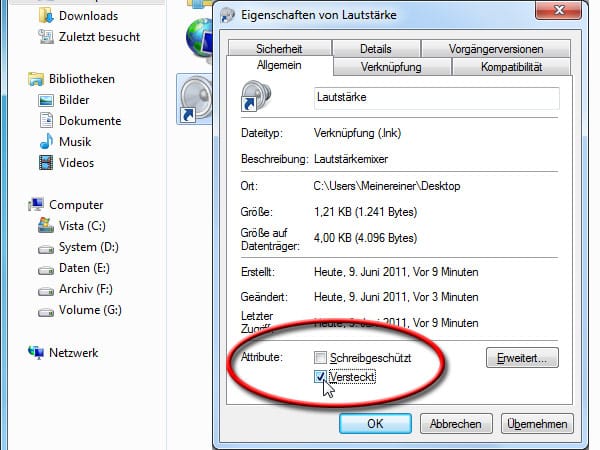 Windows: Lautstärke per Taste einstellen (Screenshot: t-online.de)