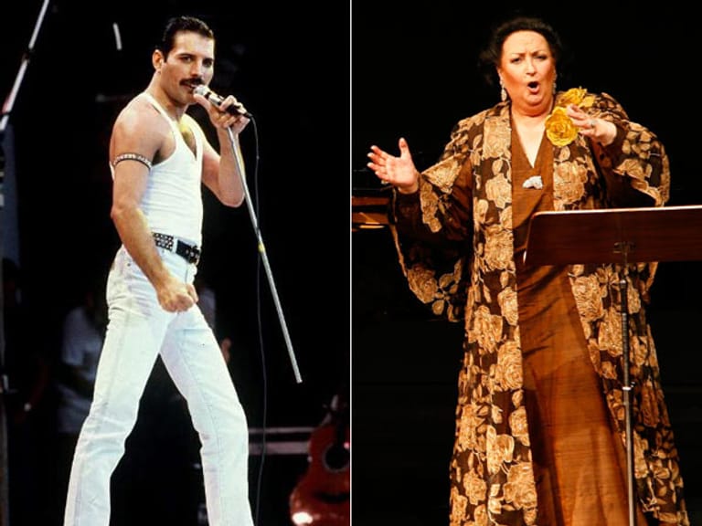 Freddie Mercury (l.) und Montserrat Caballé (Fotos: Dpa/Ddp)