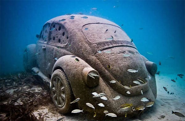 Der VW Käfer in Mexikos Unterwassermuseum ist der neuste Clou von Künstler Jason de Caires Taylor.