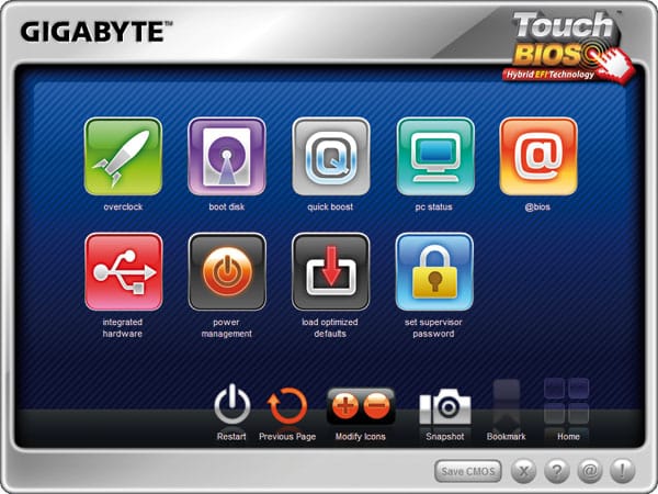 Screenshot UEFI Touch BIOS von Gigabyte (Screenshot: com!)