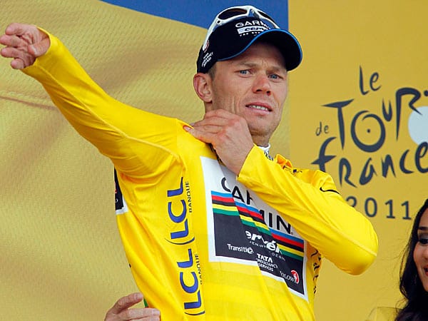 Genau meine Größe: Thor Hushovd verteidigte abermals die Gesamtführung bei der Tour de France. Der Norweger geht damit zum vierten Mal als der "Gelbe" auf einen Tagesabschnitt der Tour de France 2011.