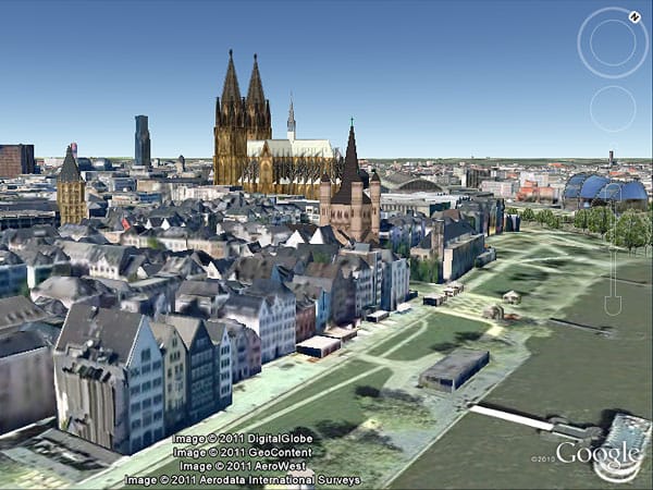Google Earth zeigt Köln in 3D