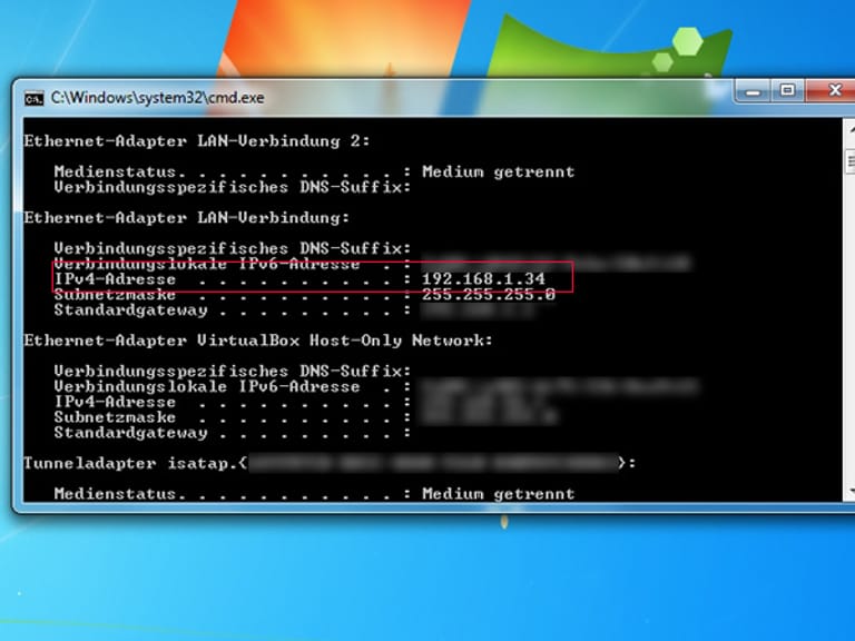 Foto-Show: Wie finde ich meine IP-Adresse heraus? (Screenshot: t-online.de)