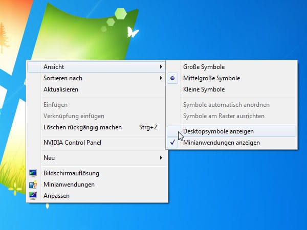 Teuflische Tricks für Windows - Verschwundene Desktop-Icons (Bild: t-online.de)
