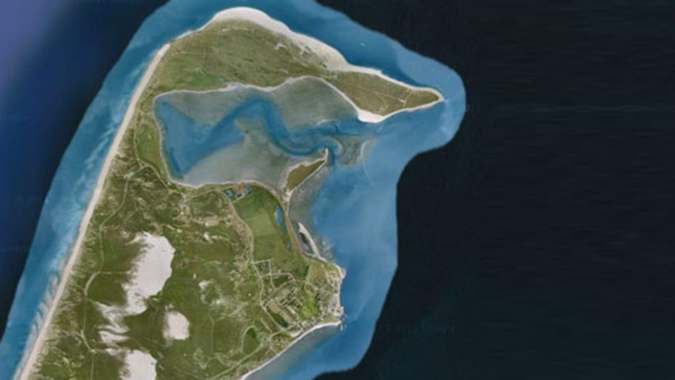 Sylts schönste Ecke - der Ellenbogen. (Quelle: Google Earth / Digital Globe)