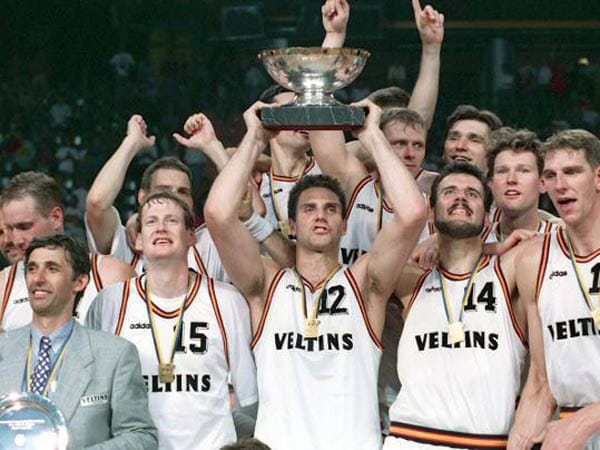 Das ist das Team, das den bisher einzigen Titel für Deutschland holte. 1993 wurde Deutschland überraschend Europameister.