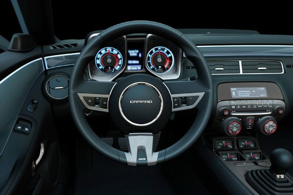 So sieht das Cockpit des Muscle Cars aus.